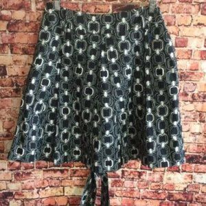 Becky & Max Blue White Geometric A-Line Skirt Size